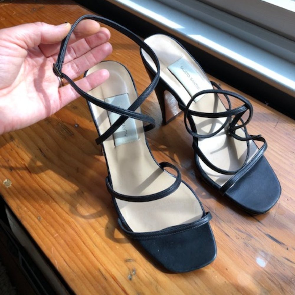 Fausto Santini strappy black heels